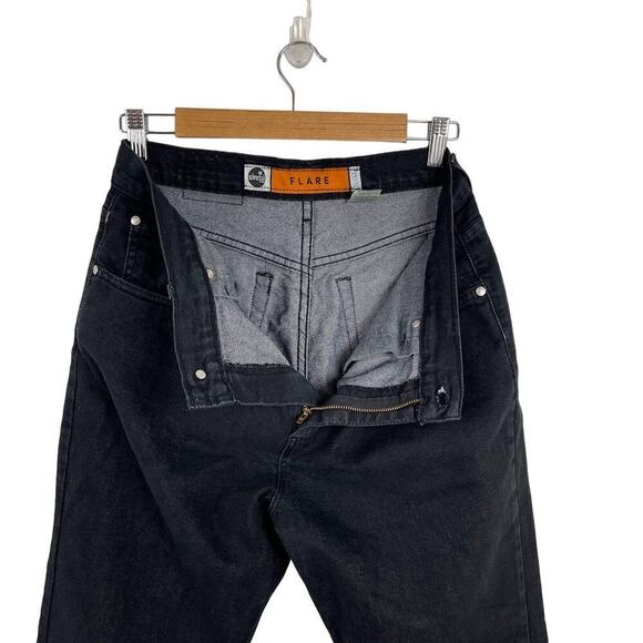 Vintage Levi's Silvertab Y2K Flare Jeans Black Denim (34x31) 13 Jr. M Dark wash - Picture 11 of 14